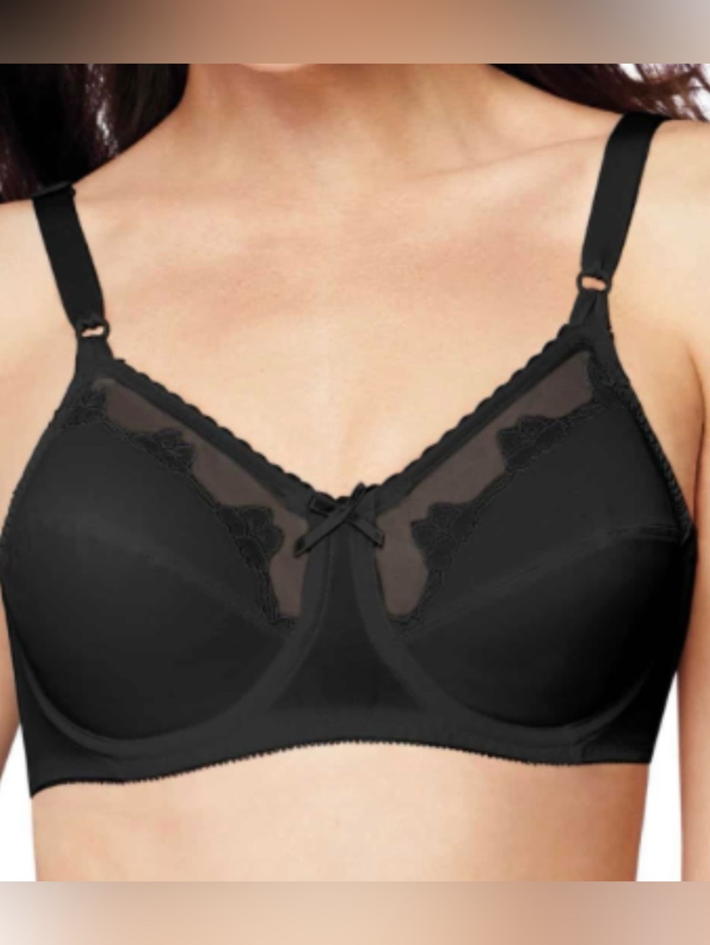 NWT Bali DF0180 Black Underwire Full Coverage Bra 42D